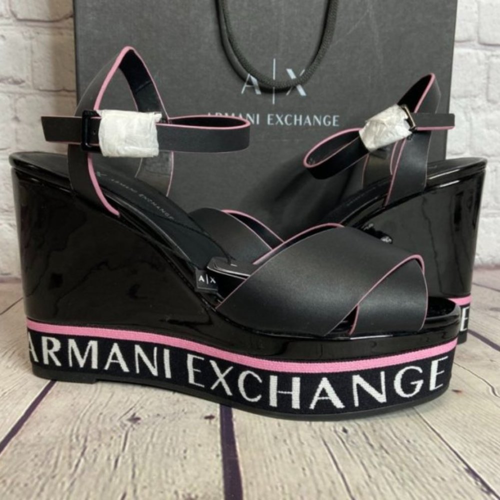 Armani Exchange Platform Wedge Sandal